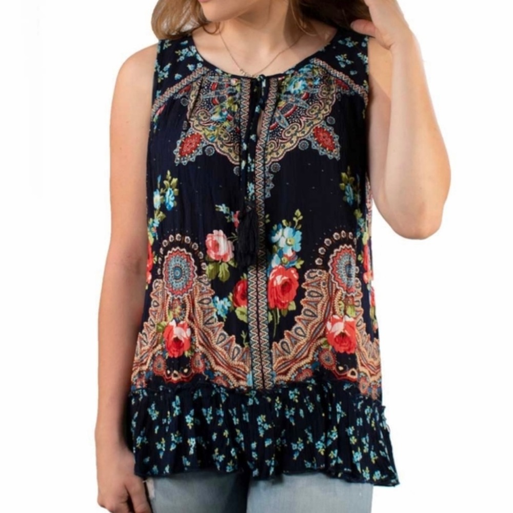 Bila Bold Floral Print Crepe Top